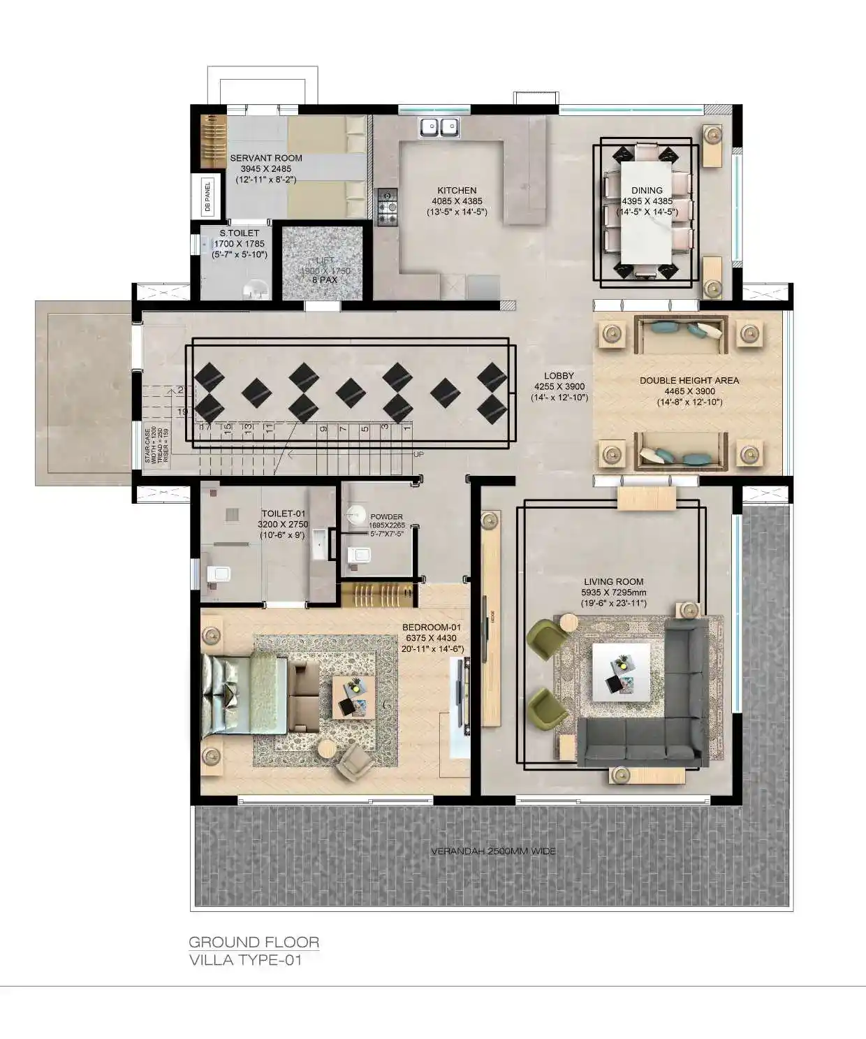 3BHK Floor Plan 2